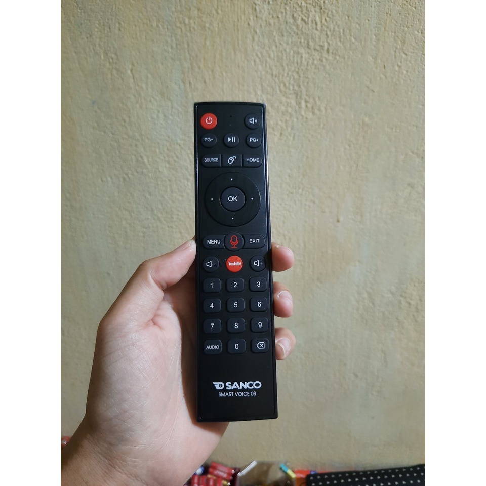 Remote Điều khiển tivi Sanco giọng nói- Hàng chính hãng theo TV 100% Tặng kèm Pin!!!