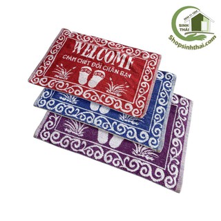 Thảm khăn lau chùi chân vải dày mềm xù bông sợi siêu thấm - dùng làm khăn lau nước dưới sàn nhà 40x 60cm- màu ngẫu nhiên