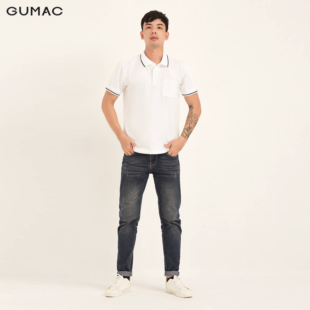 Áo thun polo nam túi đắp GUMAC thiết kế basic trẻ trung ATNB166 | BigBuy360 - bigbuy360.vn