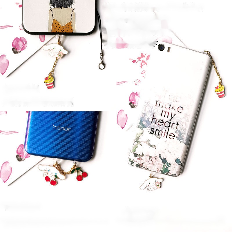 Nút Bịt Chống Bụi Cho Lỗ Cắm Tai Nghe Điện Thoại Di Động Hình Chú Chó Cinnamon Đáng Yêu