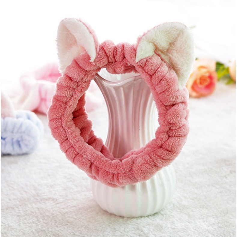 Băng Đô Tai Thỏ Trang Điểm Co Dãn Ba Chiều