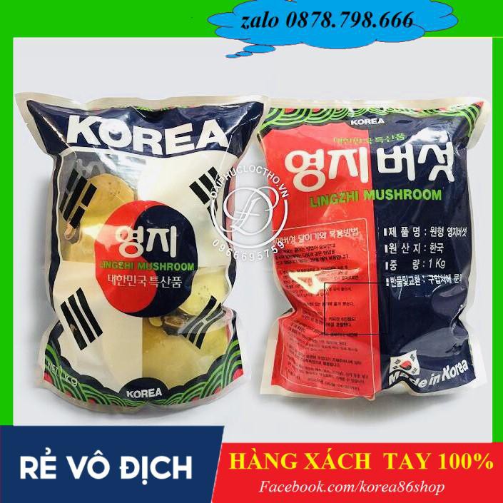 [ XÁCH TAY ] Nấm Linh Chi túi xanh lam cờ Hàn Quốc, Túi 1Kg