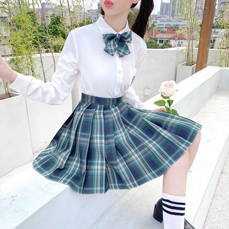 ☂jk đồng phục học sinh mùa hè nữ váy ngắn xếp ly phù hợp với Nhật Bản thời trang chính hãng Tứ Xuyên