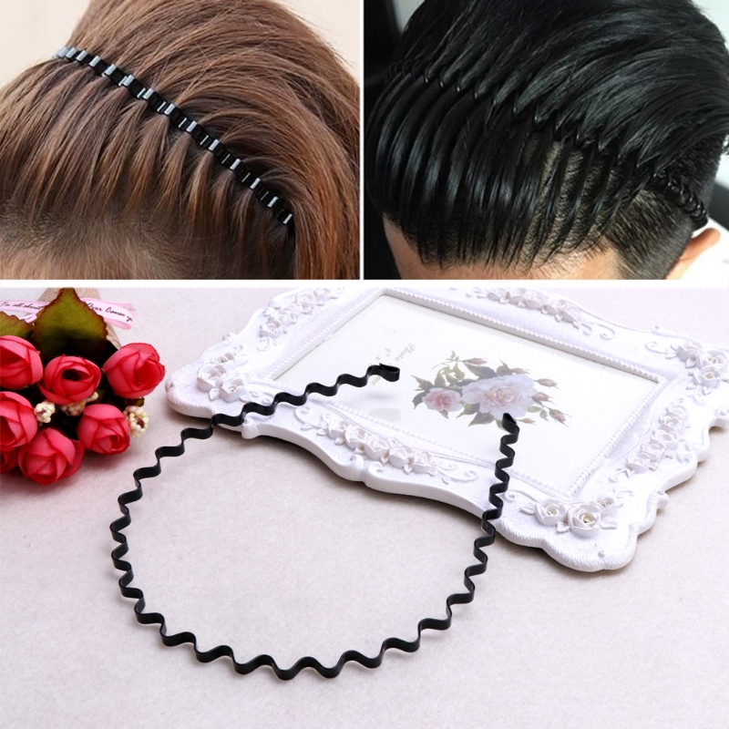 ✿AUTU Fashion Women Black Spiral Wave Headband Hair Band Hoop