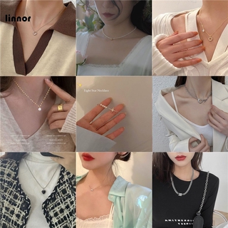 Dây Chuyền Choker Mặt Ngôi Sao / Trái Tim Đính Ngọc Trai Đơn Giản Thời Trang