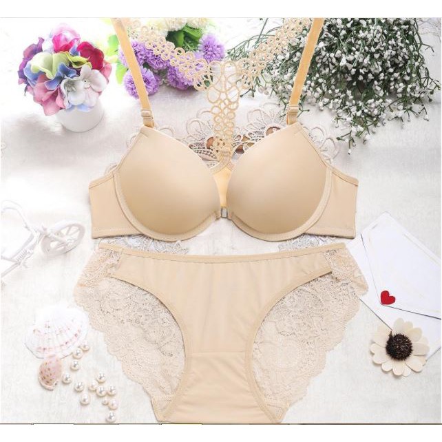 Bộ quần áo lót cài trước dây xích pha ren 289 | BigBuy360 - bigbuy360.vn