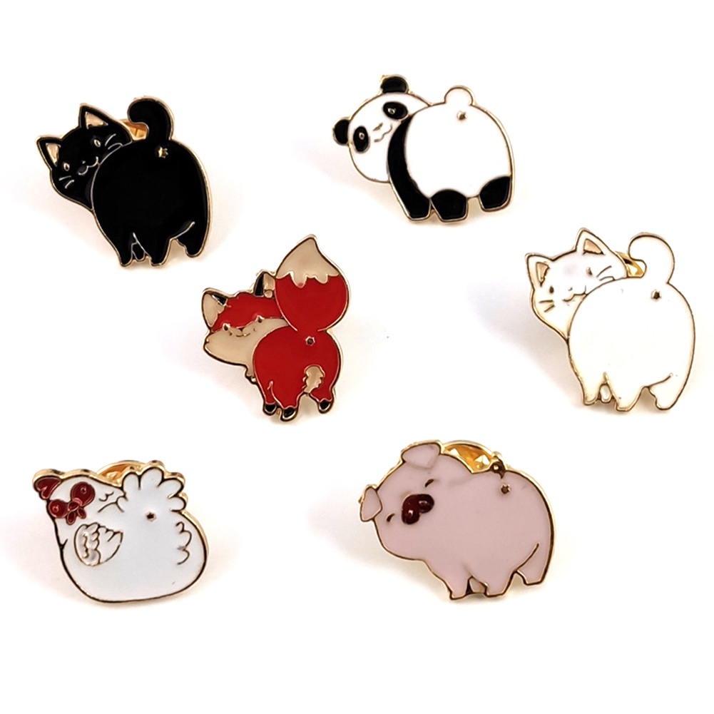 Ghim cài áo kim loại thiết kế động vật hoạt hình dễ thương