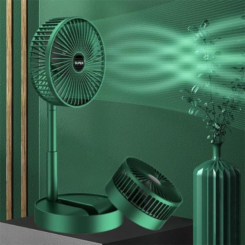 Quạt tích điện mini cầm tay dung tích 2000mah Super pin trâu gập gọn 3 chế độ mát xoay 180 độ MIIBOOSHI D4.008.XA