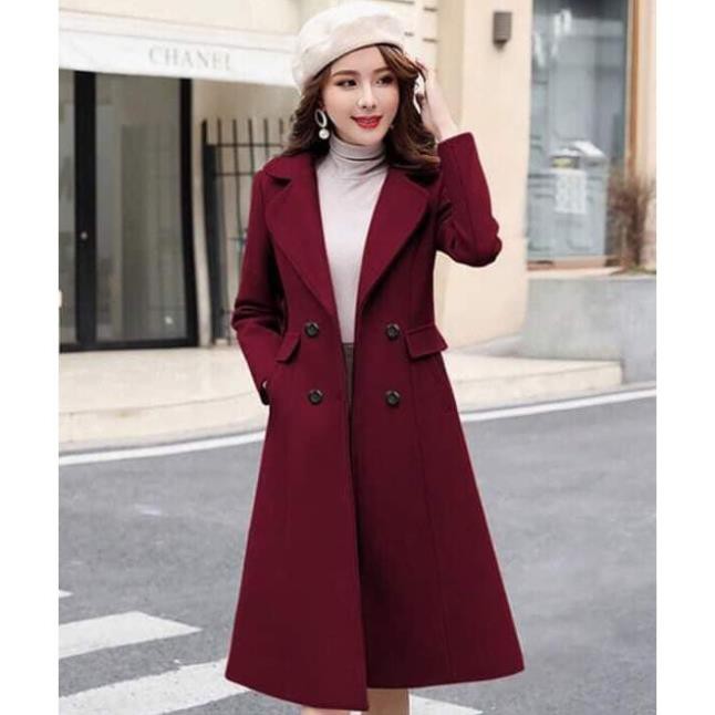 Áo Khoác Dạ Dài 4 Nút Kèm Đai , Áo Dạ Dáng Dài Túi Xéo 2 Lớp Dày Dặn Hàng Quảng Châu Cao Cấp.