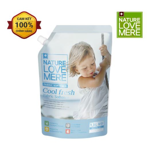 Nước xả Nature Love Mere hương lá bạch đàn Cool Fresh chai 1.8L/ túi 1.3L
