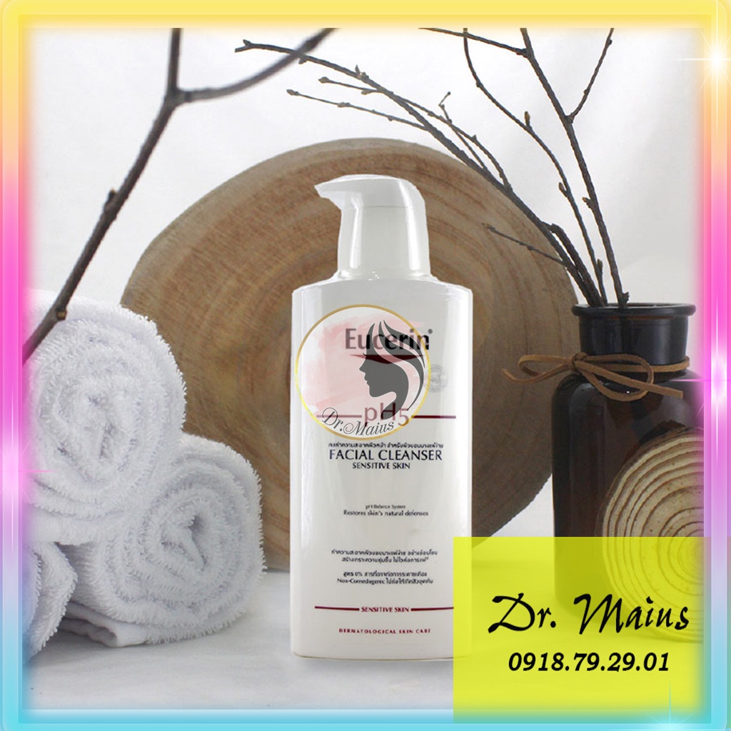 ✅ [CHÍNH HÃNG] Sữa rửa mặt dịu nhẹ Eucerin pH5 Facial Cleanser Sensitive Skin 400mL - Dr. Maius