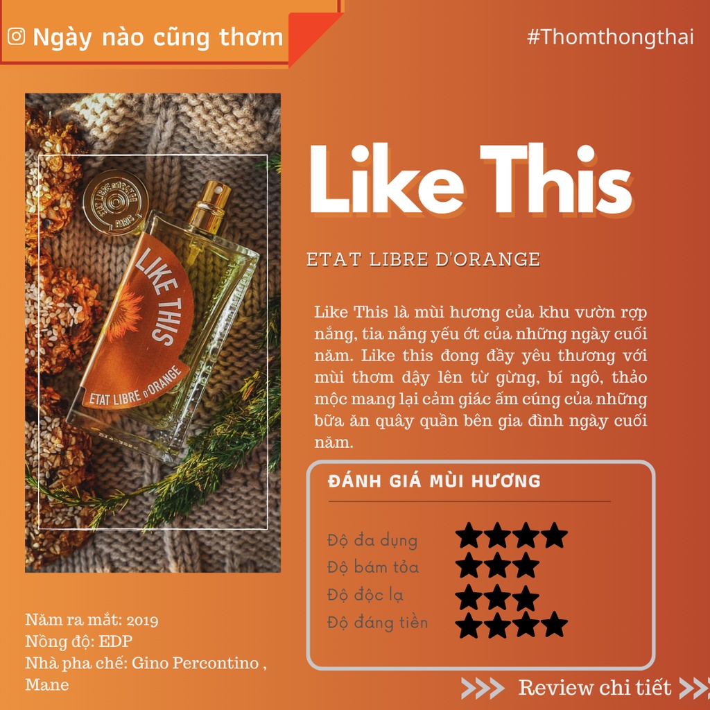 Thơm một chút - Nước hoa Eldo Like This ( Mẫu thử 10ml )