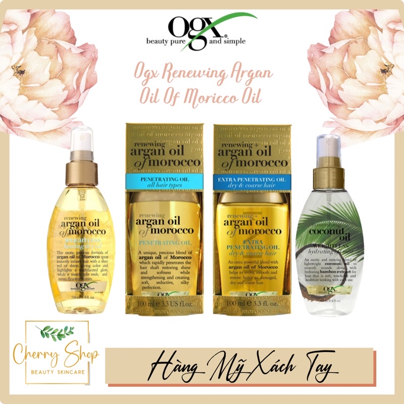 Tinh dầu dưỡng dành cho tóc khô OGX Renewing Argan Oil of Morocco Penetrating Oil (100ml)