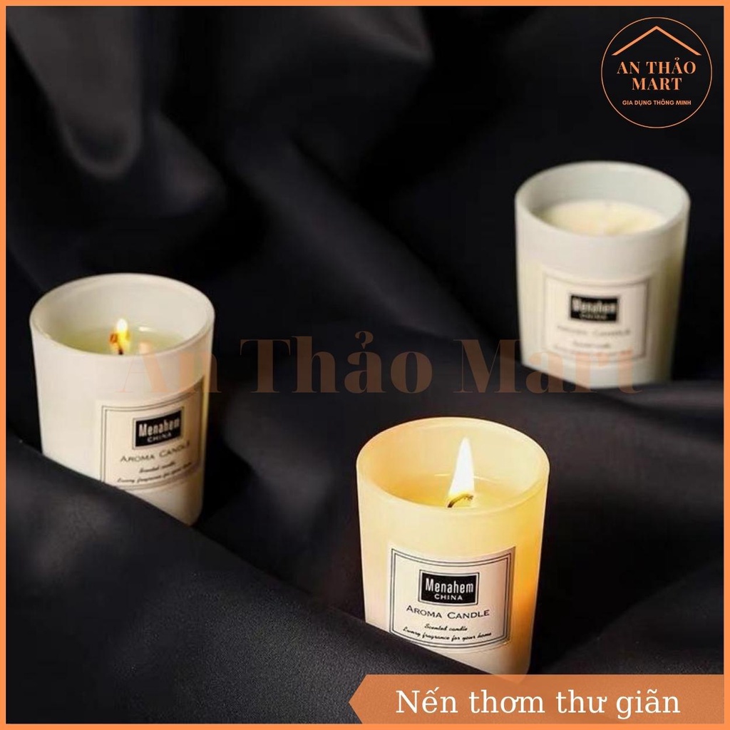 Nến Thơm Thư Giãn Không Khói Cao Cấp Aroma Menahem, Nến Thơm Siêu Sang Và Tây Kèm Hộp Đựng Nến