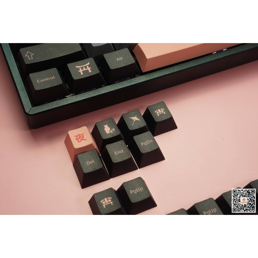 Keycap Night Sakura PBT profile Cherry in dyesub 131 nút cho bàn phím cơ layout 108/104/98/87/84/75/68/64/61