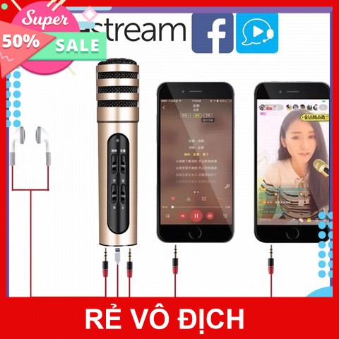 [FREESHIP] BỘ MICRO LIVESTREAM C6, C7 3IN1 TRÊN ĐIỆN THOẠI 2020 (THU ÂM, KARAOKE) [HCM]