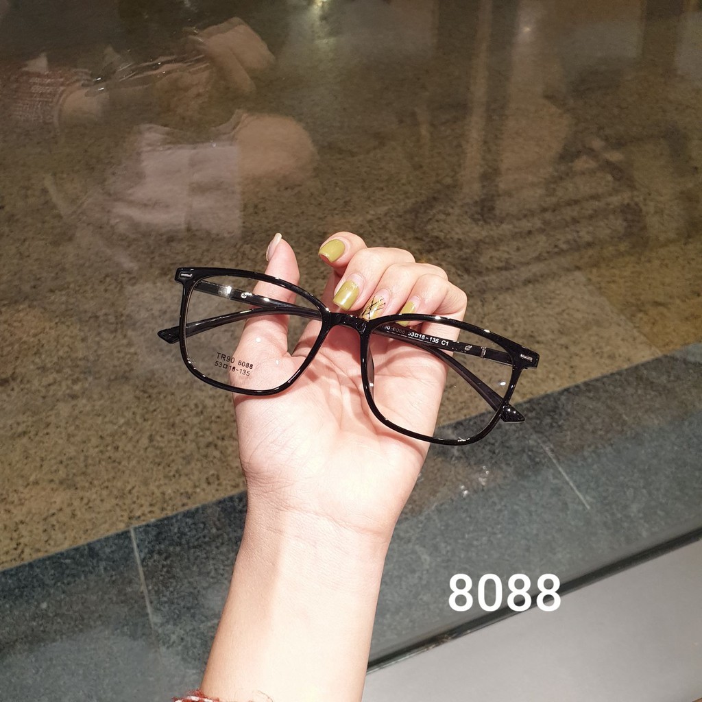 Kính mắt vuông bầu gọng dẻo Qiwa Eyewear 8088, Gọng kính cận nhựa dáng basic dễ đeo | BigBuy360 - bigbuy360.vn