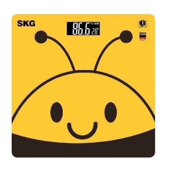 Cân điện tử sức khỏe gia đình SKG - màn hình LED thay pin AA hiển thị cân nặng nhiệt độ hình con ong