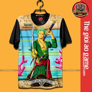 Áo One Piece Zoro (3D Đen) Roronoa zoro A02, áo đảo hải tặc Anime Manga (Shop AoThunGameVn)