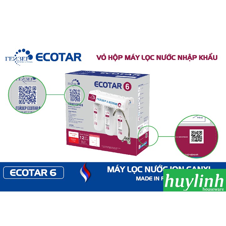 Máy lọc nước Nano Ion Canxi Geyser Ecotar 6 - Công nghệ Unitech - Nhập Khẩu LB Nga Russia