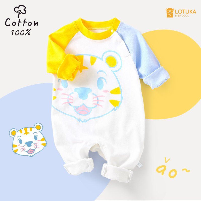 Áo liền quần cho Bé trai Bé gái mẫu quần áo trẻ em dài tay thu đông hình dễ thương chất mền mịn