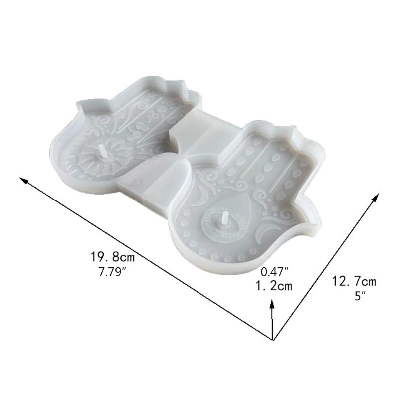 Khuôn Silicone Làm Khay Resin Epoxy Hình Bàn Tay Hamsa DIY
