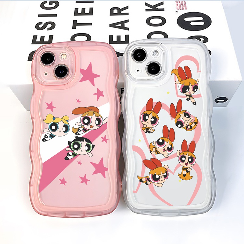 Suntaiho Ốp lưng iphone Ốp điện thoại mềm trong suốt in hình Powerpuff Girls thích hợp cho iPhone 11 12 13 PMax XS X XR XS Max 7 8 Plus