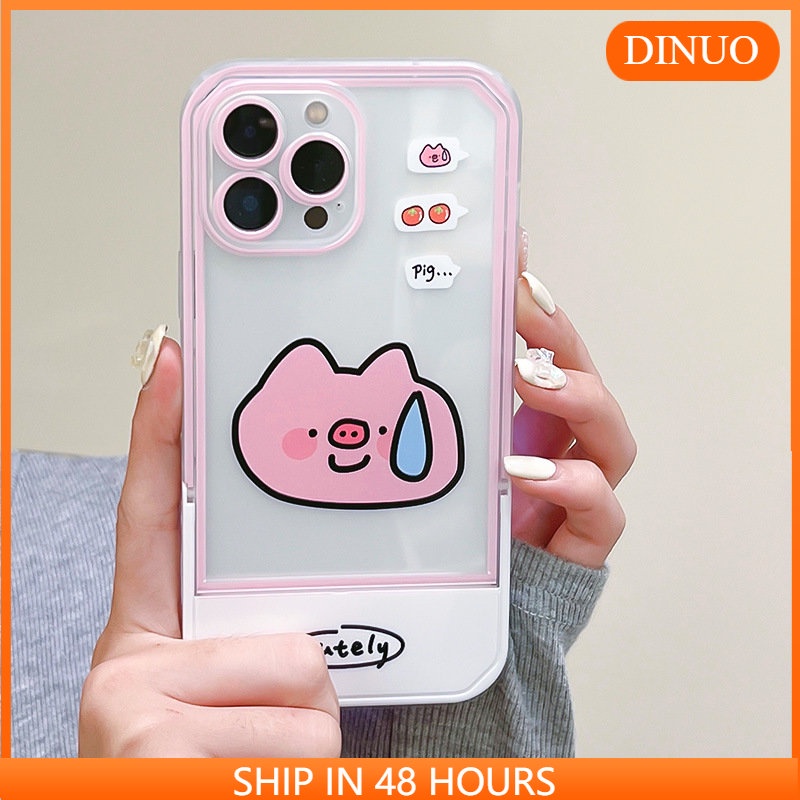 Ốp Điện Thoại Kèm Giá Đỡ Tàng Hình Họa Tiết Hoạt Hình Dễ Thương Cho iphone 14 / 13Pro 12 / xs / 6 / 7 / 8PLUS