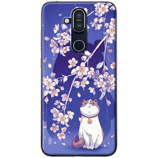 Ốp lưng Nokia 8.1 in hình Mèo ngắm mưa