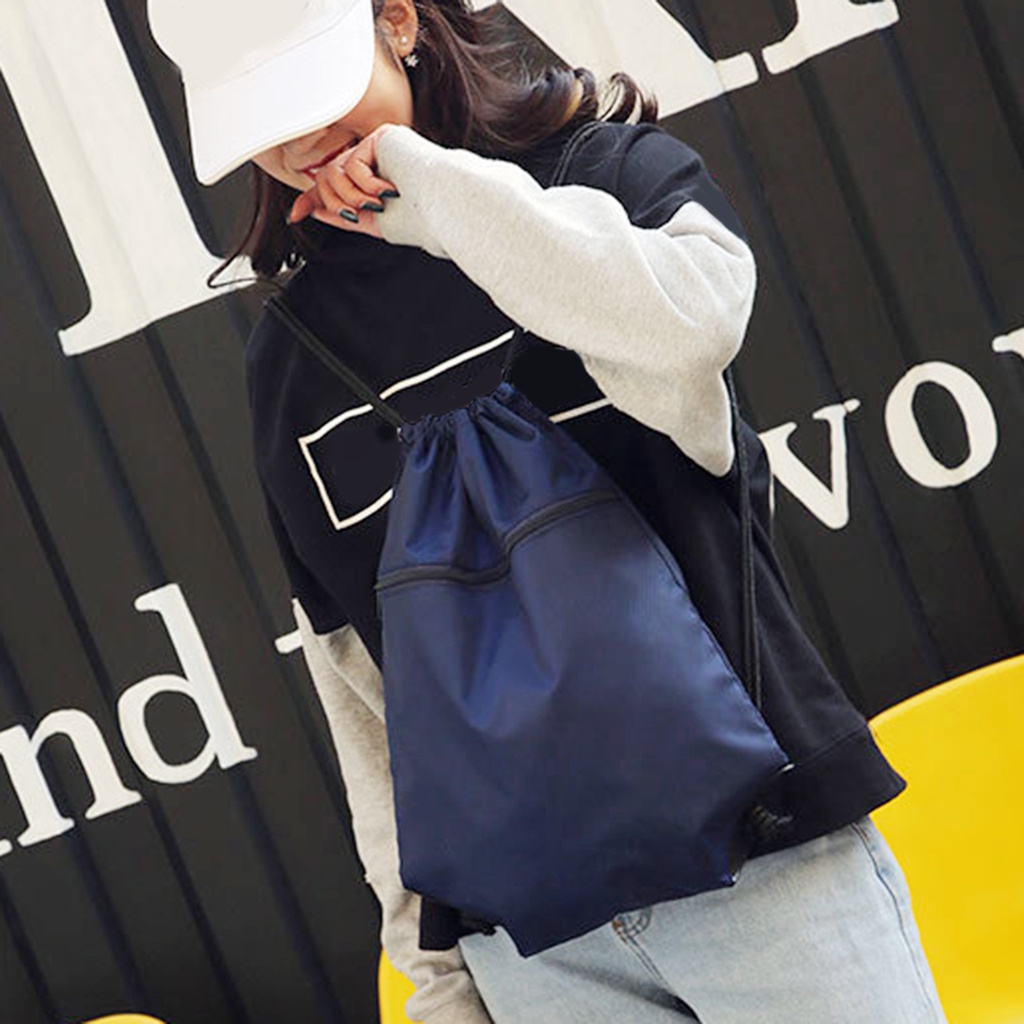 Balo dây rút bằng nylon chống thấm nước thiết kế tiện dụng cho tập gym / yoga