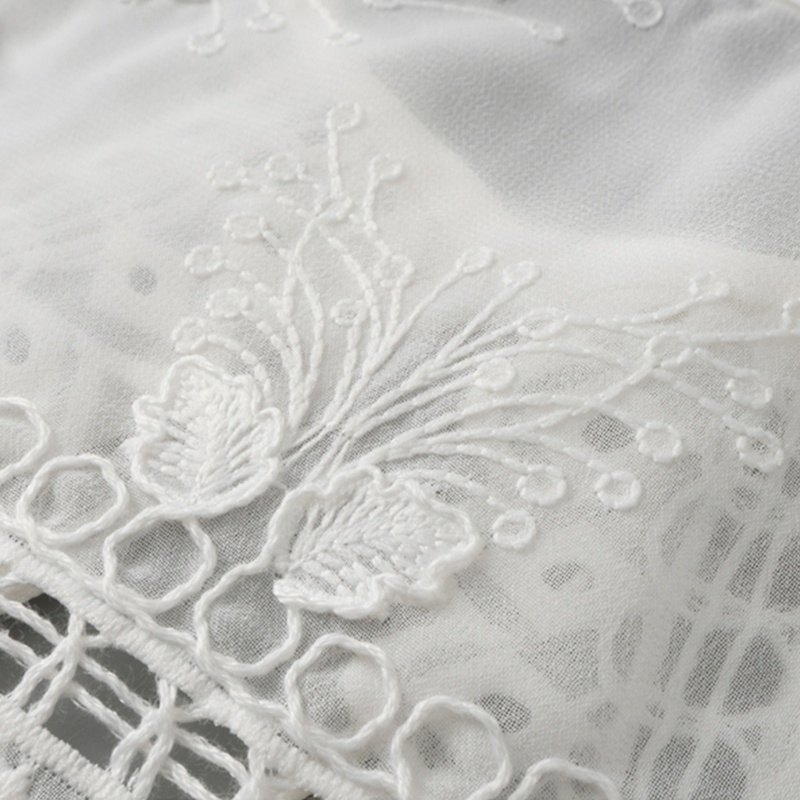 Yoioi Vòng Cổ Giả Khăn Choàng Cổ Thêu Hoa Lá Kiểu Công Chúa Lừa Cài Áo Khoét Rỗng Cho Nữ