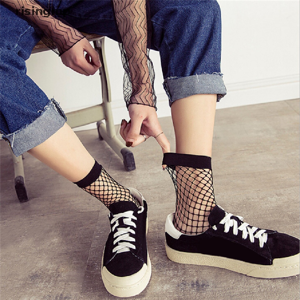Vớ Lưới Cổ Cao Màu Đen Thời Trang Quyến Rũ Cho Nữ ♨Nóng Bỏng