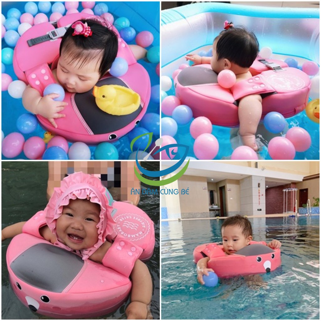 Phao bơi tắm chống lật cho bé trẻ em MAMBOBABY cao cấp, phao bơi tay lưng cho bé từ 8 tháng