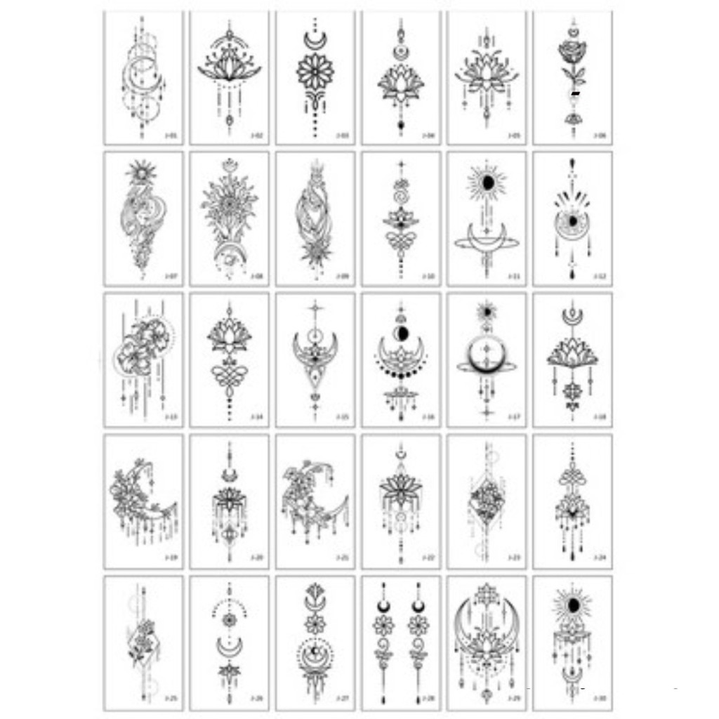 ✅ Set 30 Hình Xăm Dán Tạm Thời Chống Thấm Nước Mẫu Cho NAM + NỮ