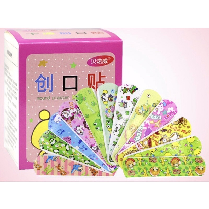 Băng keo cá nhân in hình hoạt hình dễ thương - COMBO 100 miếng