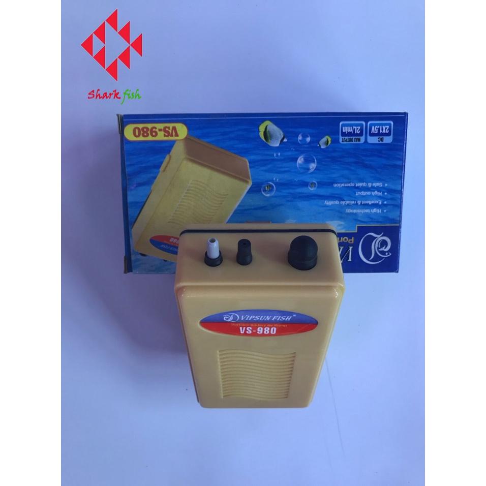 Máy sủi khí oxi chạy bằng pin đại,sục khí oxi cho hồ cá không kèm theo Pin