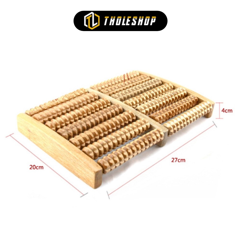 Bàn Lăn Chân Gỗ - Bàn Lăn Gỗ Massage Chân 8 Hàng, Lưu Thông Máu, Giảm Mệt Mỏi 9662