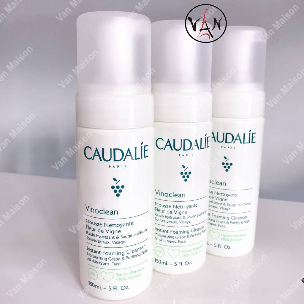 [ Caudalie] Sữa rửa mặt dạng bọt Caudalie instant foaming cleanser 150ml - Mẫu mới nhất