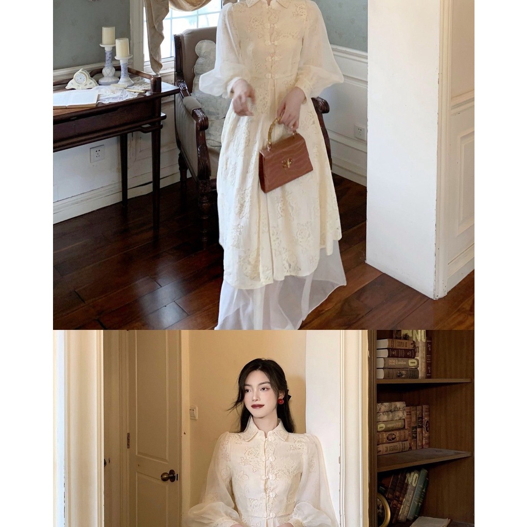Set đầm sườn xám phong cách Trung Hoa thời trang cho nữ