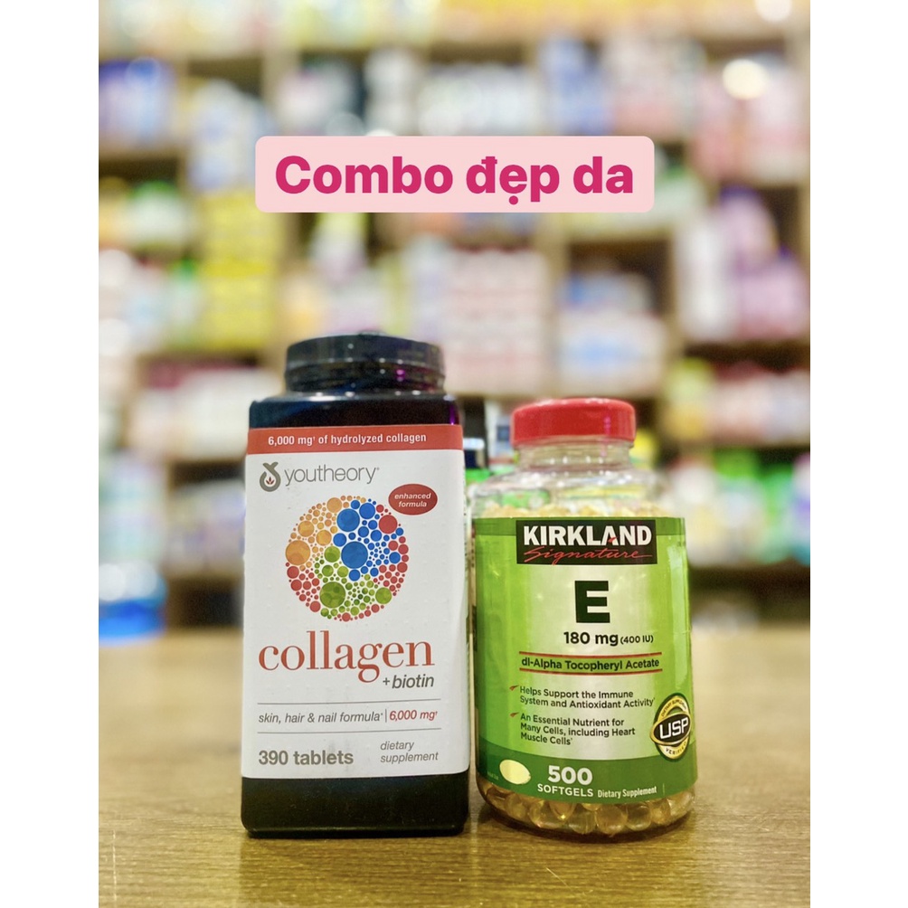 ( giá tốt )Bộ sản phẩm C-o-lla-ge-n 390 viên và V-ita-m-in E 500 viên