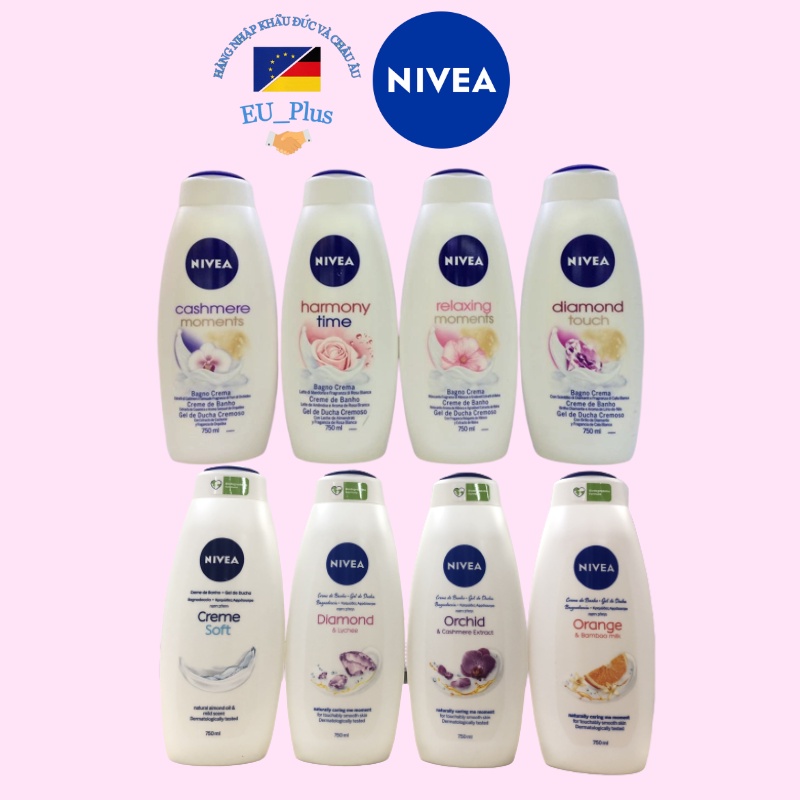 Sữa Tắm Dưỡng Da Mềm Mịn Trắng Sáng NIVEA 750ml Đức