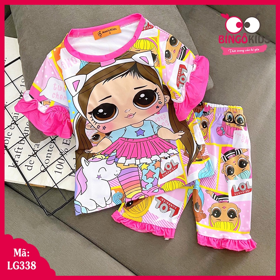 Đồ bộ mặc nhà bé gái chất thun lạnh loại 1 siêu đẹp kiểu lửng cho bé gái từ 23 đến 42 kg