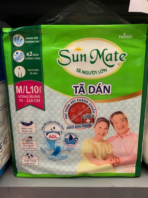 Tã Dán Người Lớn SunMate Size M/L10 (10 Miếng)