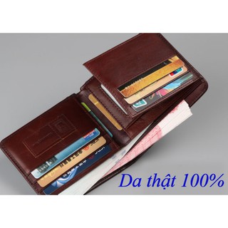 Combo 3 ví COR da bò thật 100% mã nhiều ngăn, ví nam, ví đứng, ví ngang, ví da thật
