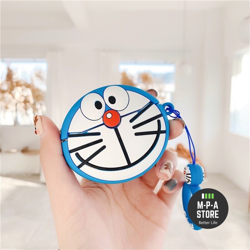 Case Vỏ Bao Airpods Đựng Tai Nghe Airpod 1 2 Pro hình DOREMON Chất Liệu Silicon Dẻo