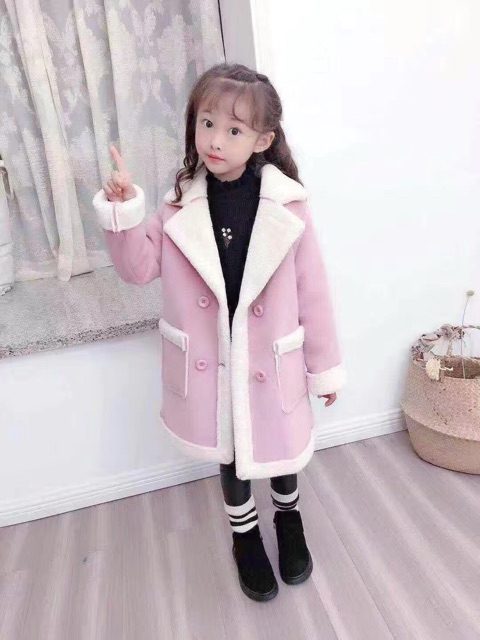 Áo Khoác Lót Lông Cừu Bé Gái Cao 1m-1m6