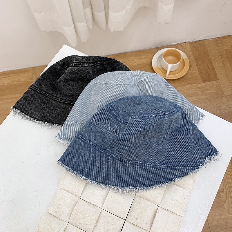 Mũ Bucket Sụp Jean Tua Rua Thời Trang Unisex Nam Nữ