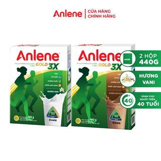 Combo 2 hộp Sữa bột Anlene Gold Movepro Hộp chocolate + Vani (440g/hộp)