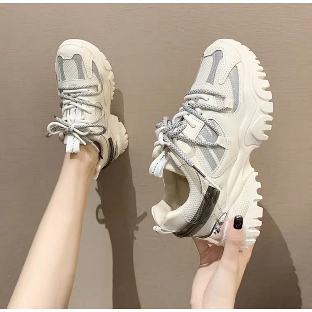 Giày nữ sneakers thể thao học sinh giá rẻ phối phản quang đẹp năng động