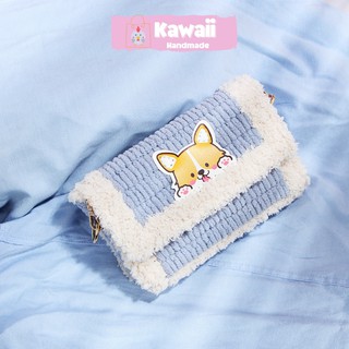 Túi handmade, Túi tự đan len Xương chó phối màu có video hướng dẫn Kawaii_Handmade